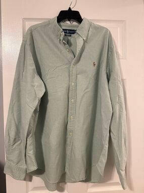 Ralph Lauren Light Green Button-Down Oxford Shirt